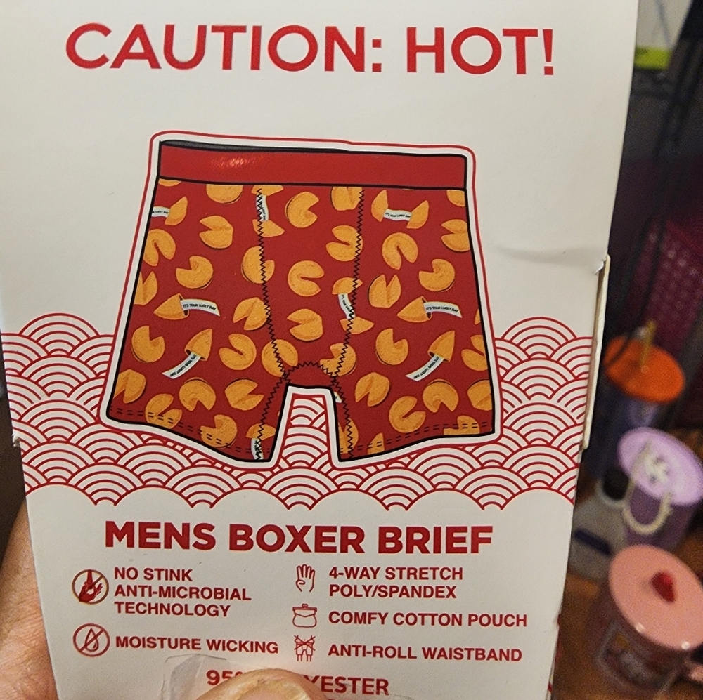 New HOT FRESH FORTUNE COOKIES Boxer Brief Novelty Underwear Men Size M 32-34